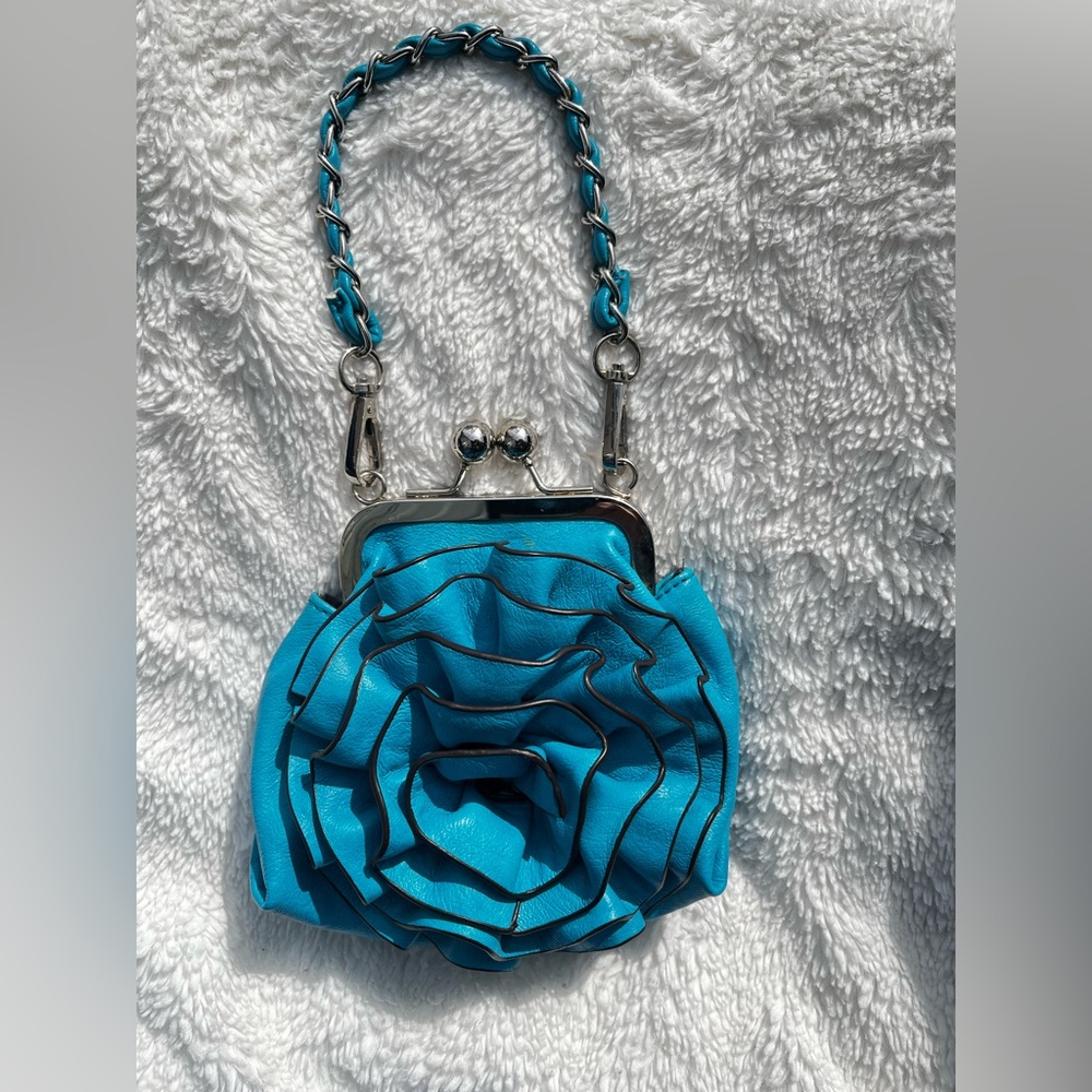 Chic Blue Leather Women's Bag